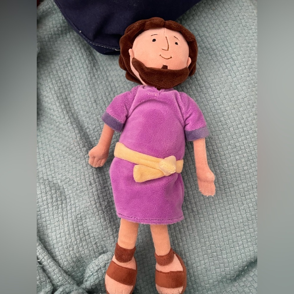 Hallmark Jonah Stuffed Plush Doll 13" Purple Outfit No Fish Bible Story